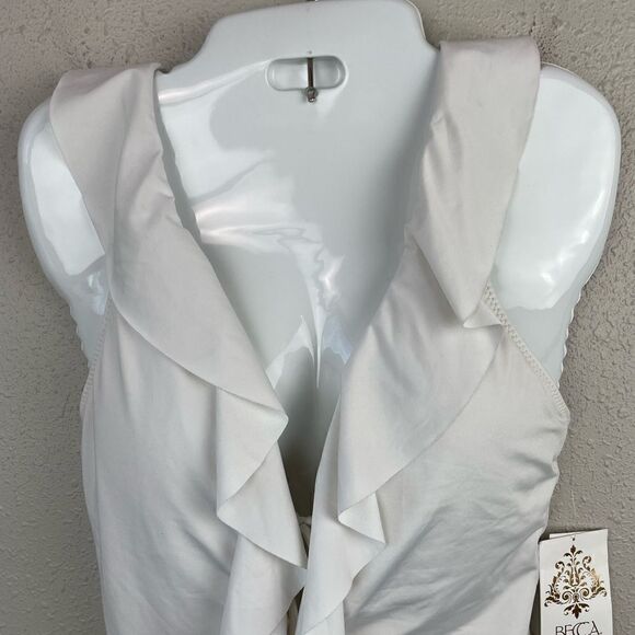 NWT BECCA Off-White One Piece Swim Suit Size L - Picture 2 of 6